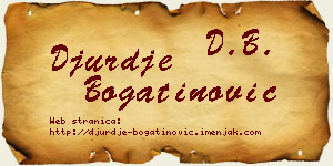 Đurđe Bogatinović vizit kartica